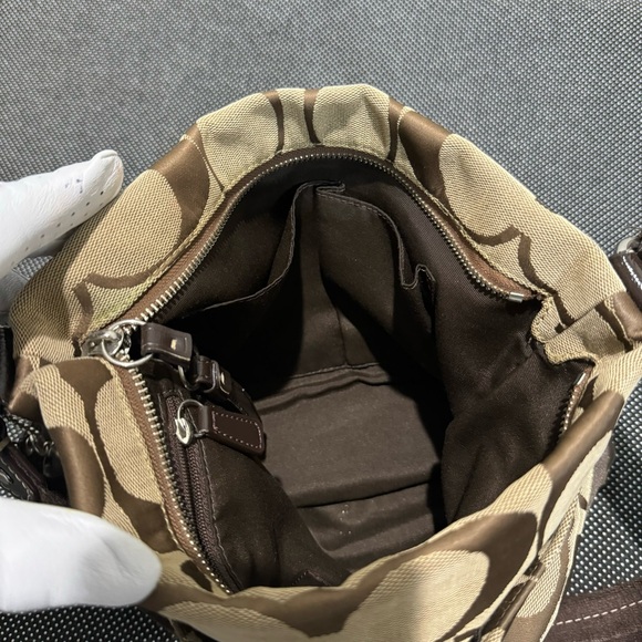 Coach Signature Stripe Crossbody File Bag Handbag Purse - Picture 9 of 11